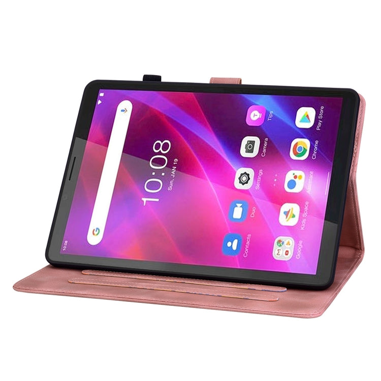 For Lenovo Tab M7 3rd Gen Lily Embossed Leather Tablet Case