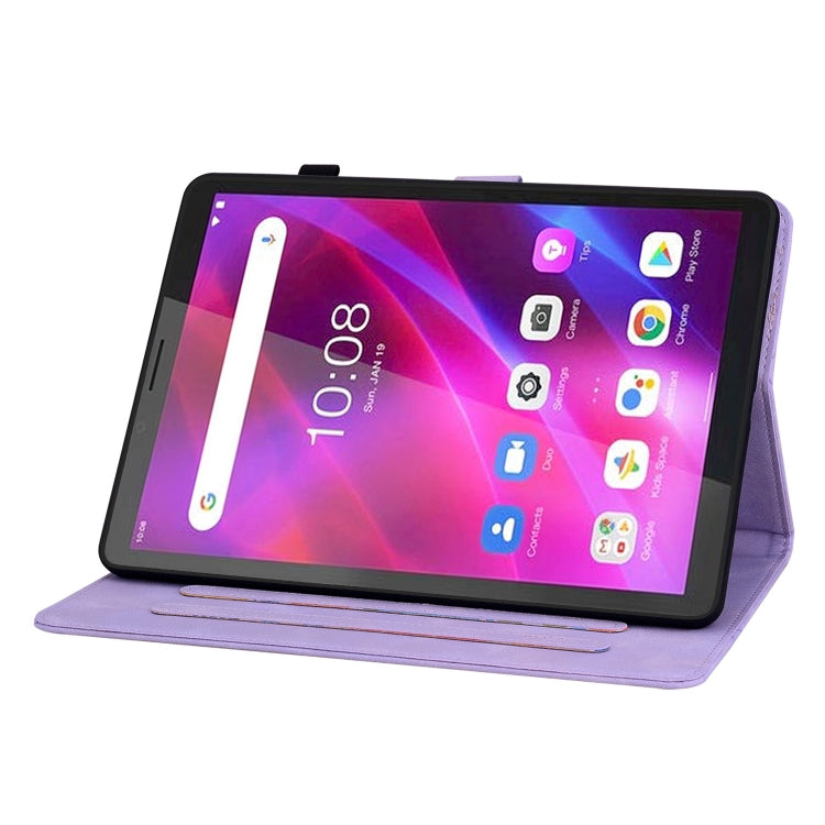 For Lenovo Tab M7 3rd Gen Lily Embossed Leather Tablet Case