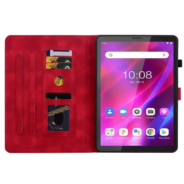 For Lenovo Tab M7 3rd Gen Lily Embossed Leather Tablet Case