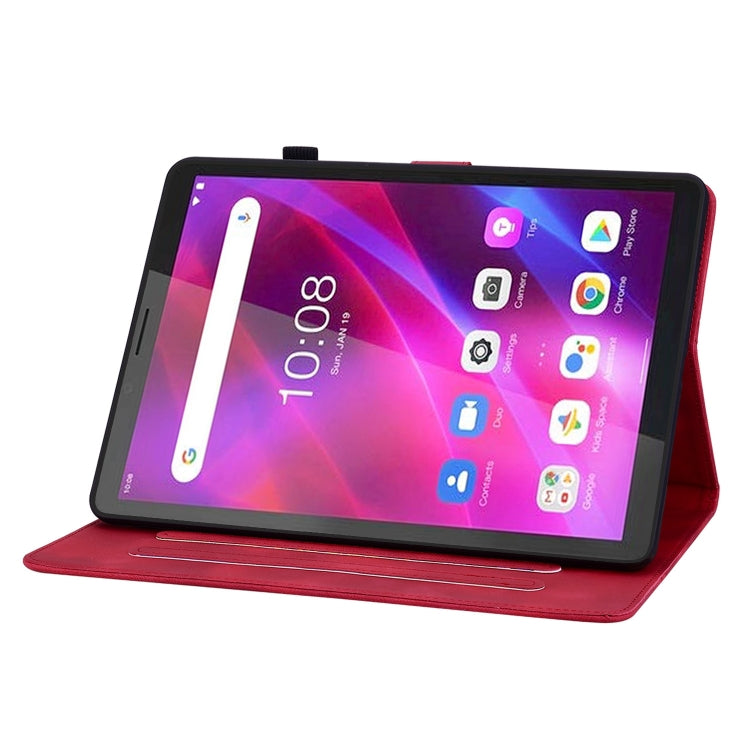 For Lenovo Tab M7 3rd Gen Lily Embossed Leather Tablet Case