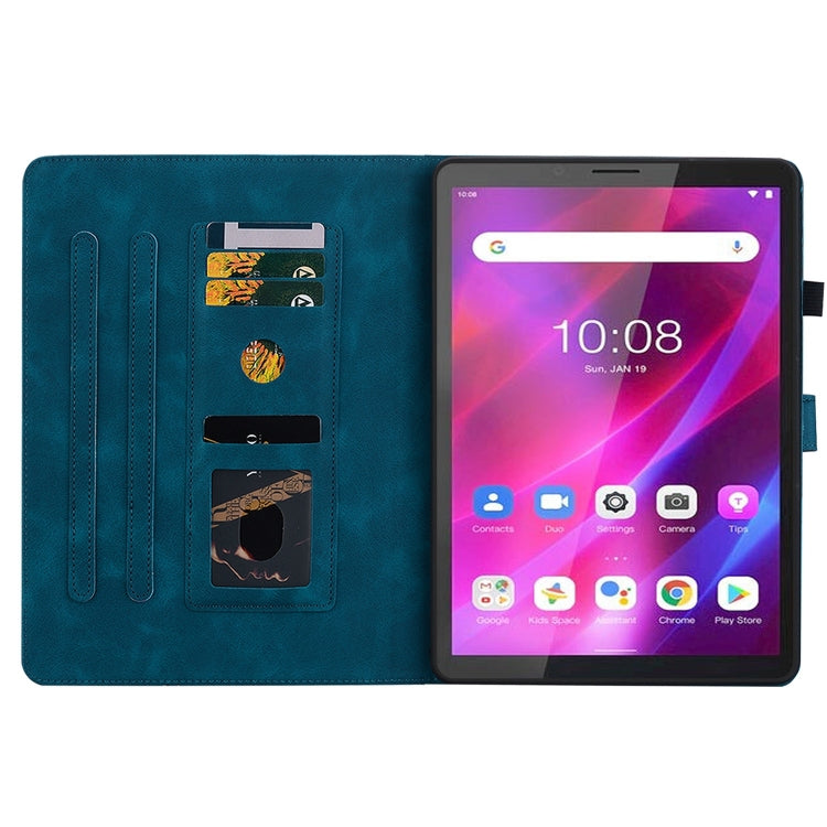 For Lenovo Tab M7 3rd Gen Lily Embossed Leather Tablet Case