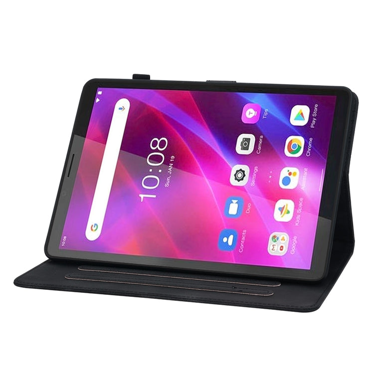 For Lenovo Tab M7 3rd Gen Lily Embossed Leather Tablet Case