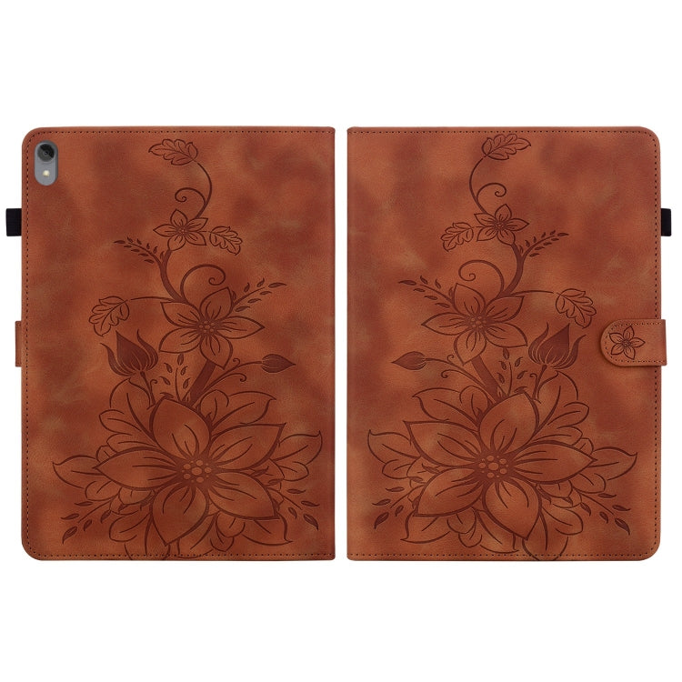 For Lenovo Tab P11 /Xiaoxin Pad Plus Lily Embossed Leather Tablet Case
