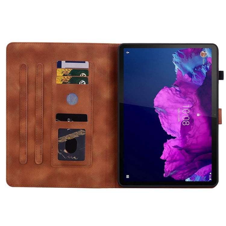 For Lenovo Tab P11 /Xiaoxin Pad Plus Lily Embossed Leather Tablet Case