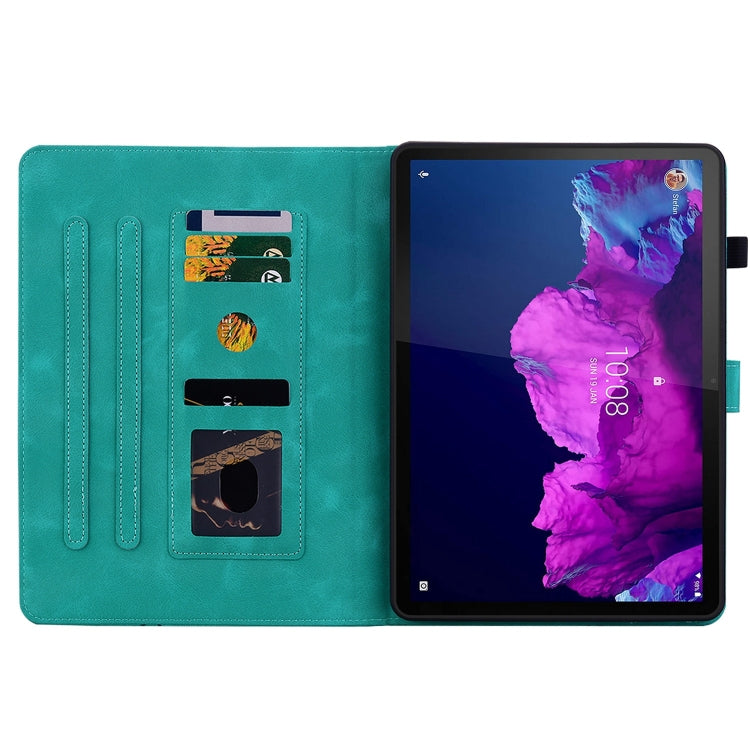 For Lenovo Tab P11 /Xiaoxin Pad Plus Lily Embossed Leather Tablet Case
