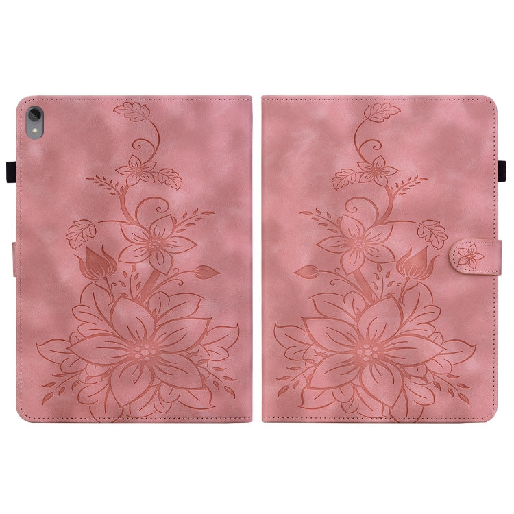 For Lenovo Tab P11 /Xiaoxin Pad Plus Lily Embossed Leather Tablet Case