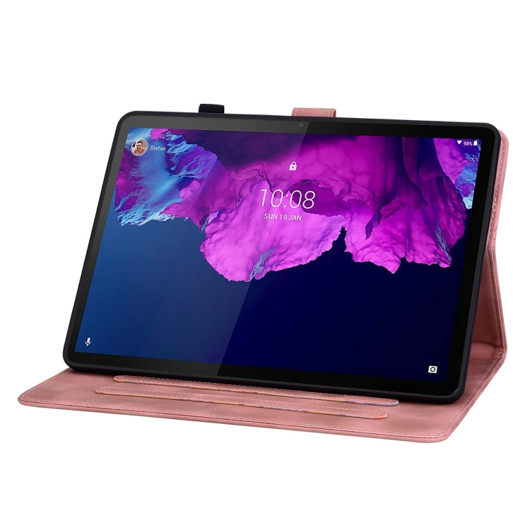 For Lenovo Tab P11 /Xiaoxin Pad Plus Lily Embossed Leather Tablet Case