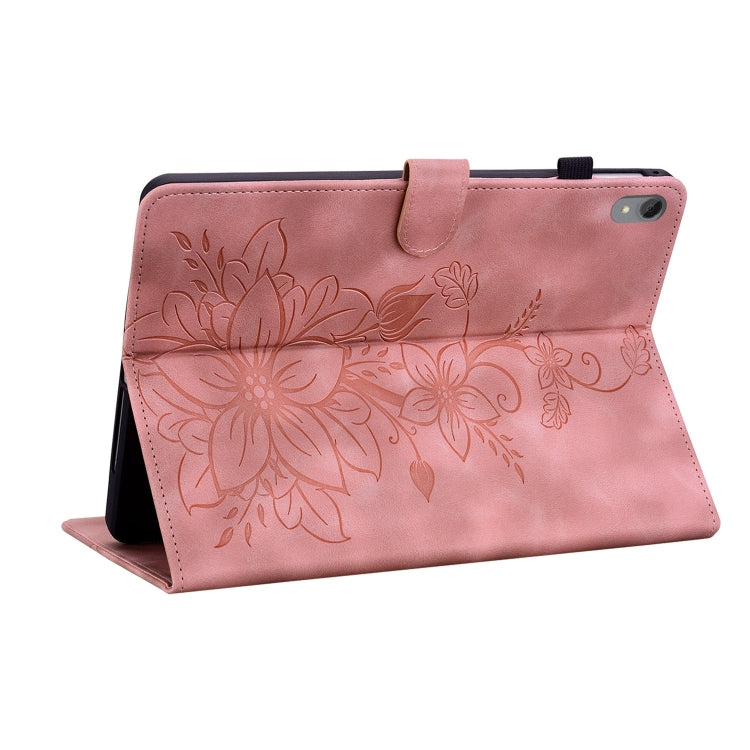 For Lenovo Tab P11 /Xiaoxin Pad Plus Lily Embossed Leather Tablet Case