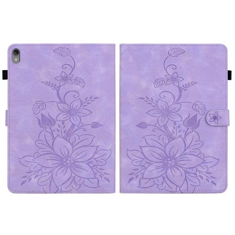 For Lenovo Tab P11 /Xiaoxin Pad Plus Lily Embossed Leather Tablet Case