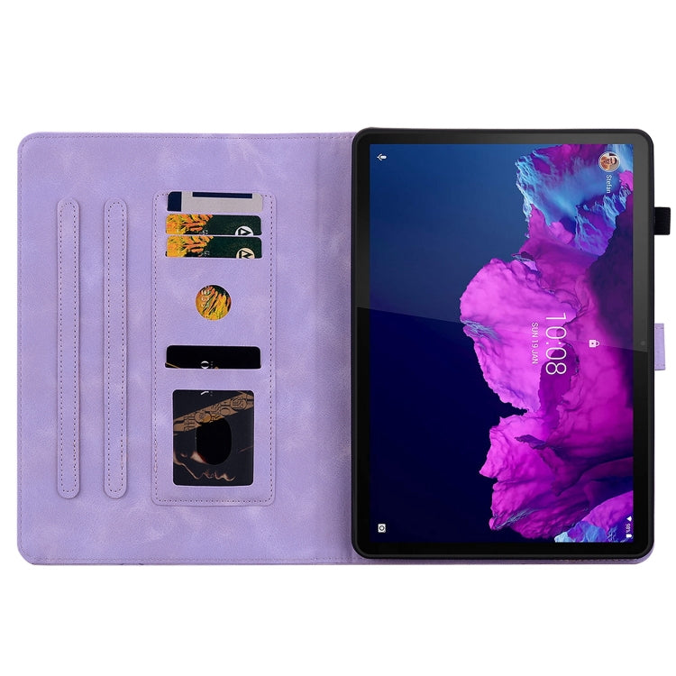 For Lenovo Tab P11 /Xiaoxin Pad Plus Lily Embossed Leather Tablet Case