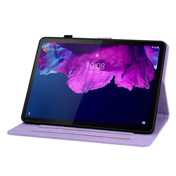 For Lenovo Tab P11 /Xiaoxin Pad Plus Lily Embossed Leather Tablet Case
