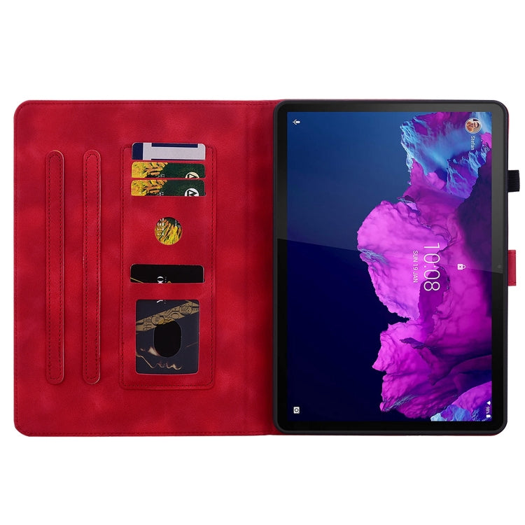 For Lenovo Tab P11 /Xiaoxin Pad Plus Lily Embossed Leather Tablet Case