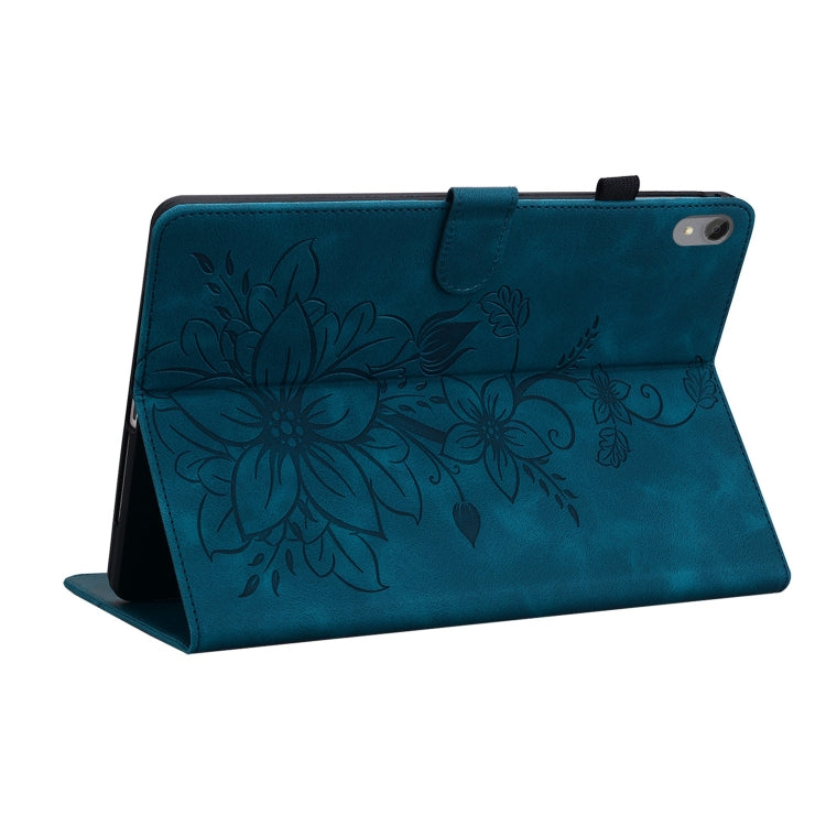 For Lenovo Tab P11 /Xiaoxin Pad Plus Lily Embossed Leather Tablet Case