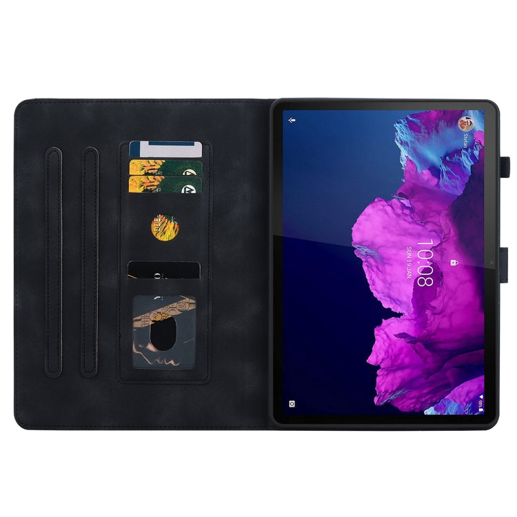 For Lenovo Tab P11 /Xiaoxin Pad Plus Lily Embossed Leather Tablet Case