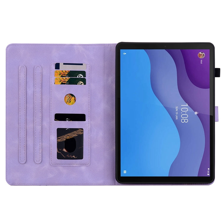 For Lenovo Tab M10 HD Gen2 Lily Embossed Leather Tablet Case