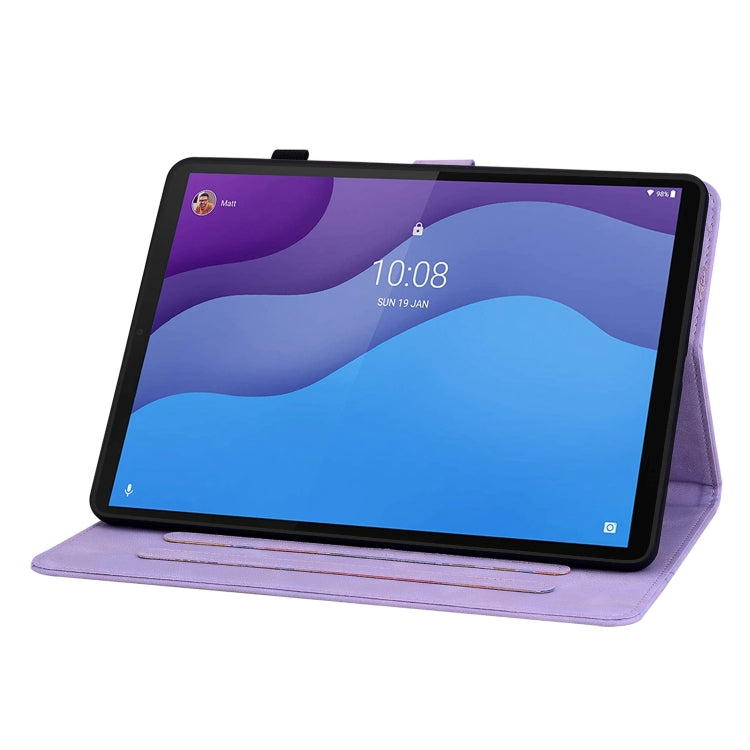 For Lenovo Tab M10 HD Gen2 Lily Embossed Leather Tablet Case