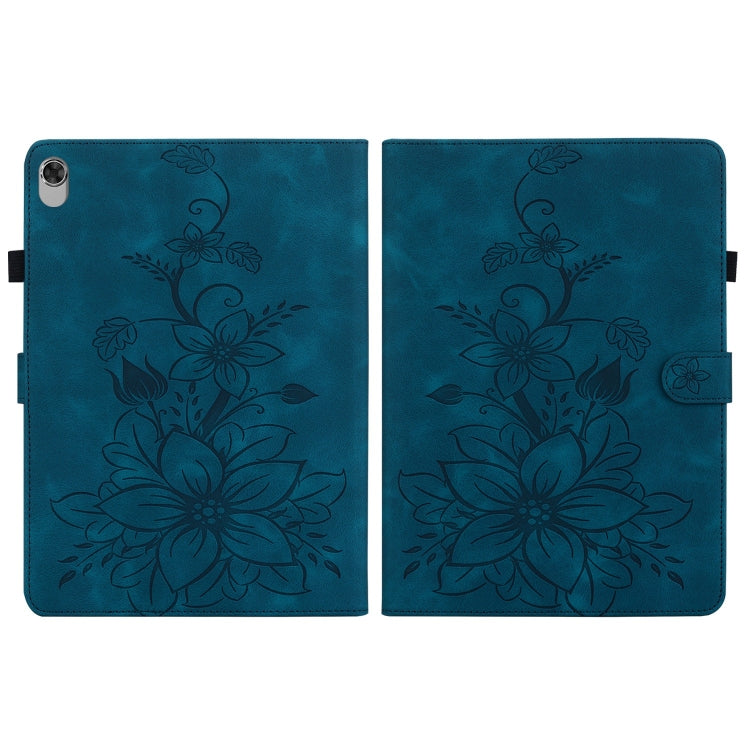 For Lenovo M10 Plus 10.3 Lily Embossed Leather Tablet Case