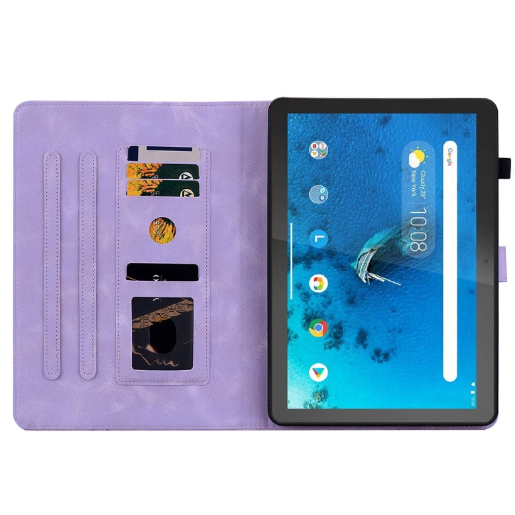 For Lenovo Tab M10 X605 /M10 HD X505 Lily Embossed Leather Tablet Case