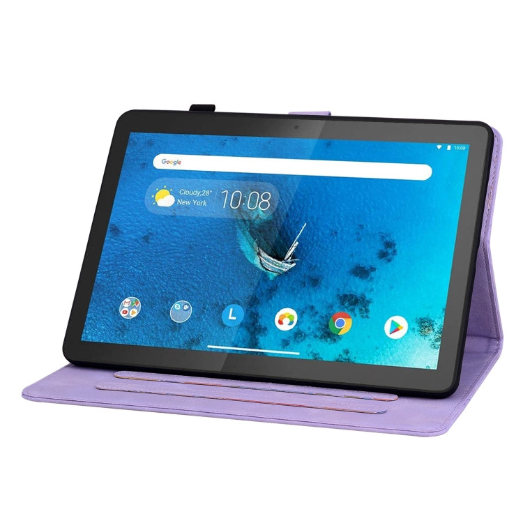 For Lenovo Tab M10 X605 /M10 HD X505 Lily Embossed Leather Tablet Case