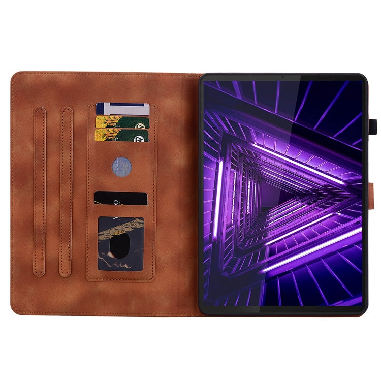 For Lenovo Tab K10 Lily Embossed Leather Tablet Case