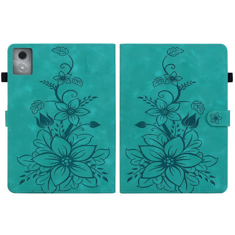 For Lenovo Tab K11 Plus Lily Embossed Leather Tablet Case
