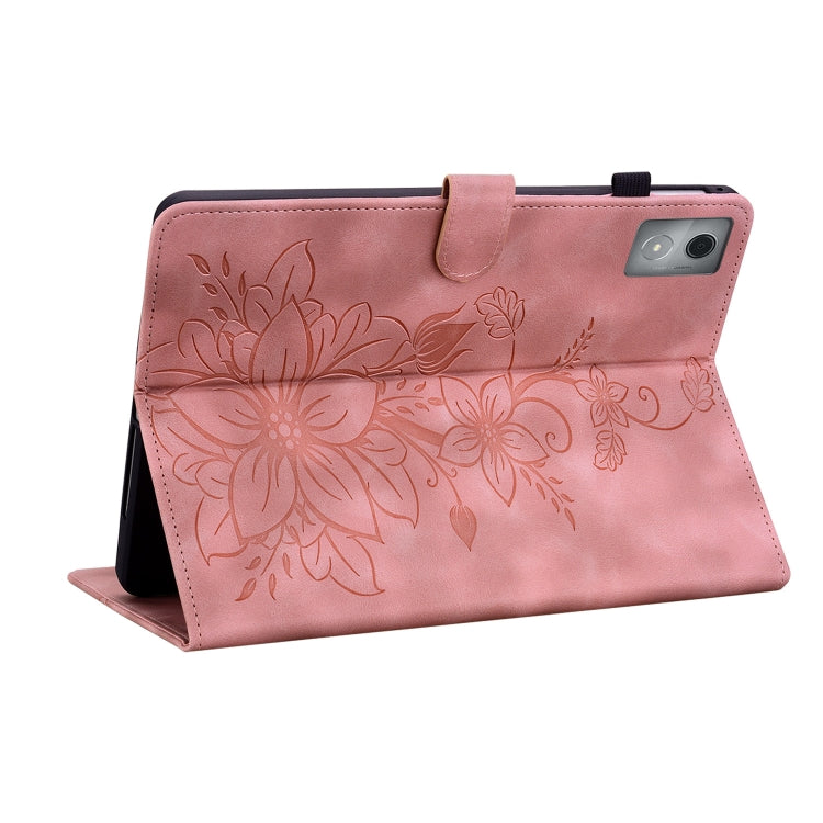 For Lenovo Tab K11 Plus Lily Embossed Leather Tablet Case