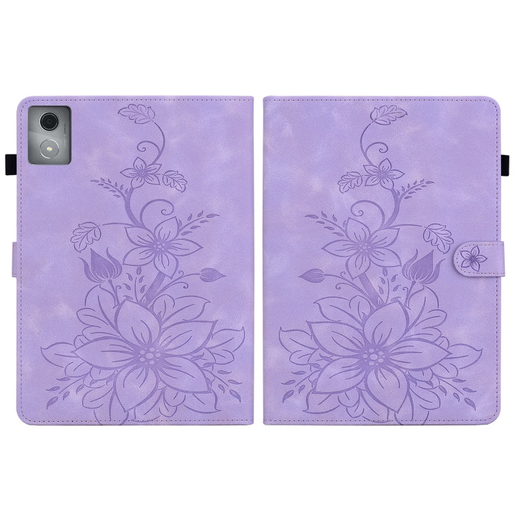 For Lenovo Tab K11 Plus Lily Embossed Leather Tablet Case