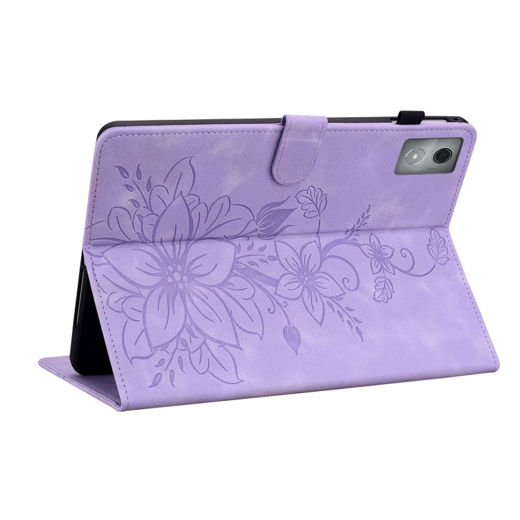 For Lenovo Tab K11 Plus Lily Embossed Leather Tablet Case