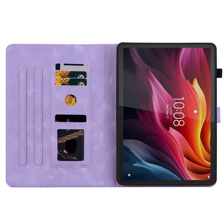 For Lenovo Tab K11 Plus Lily Embossed Leather Tablet Case