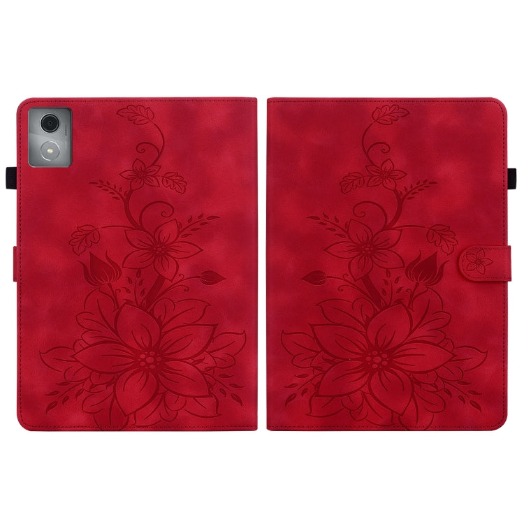For Lenovo Tab K11 Plus Lily Embossed Leather Tablet Case