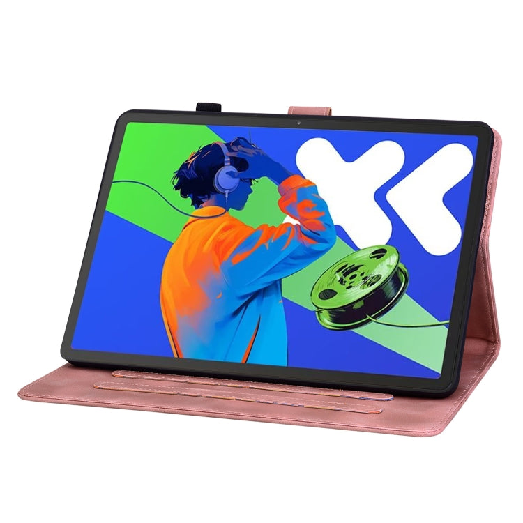 For Lenovo Tab P12 12.7 2025 Lily Embossed Leather Tablet Case