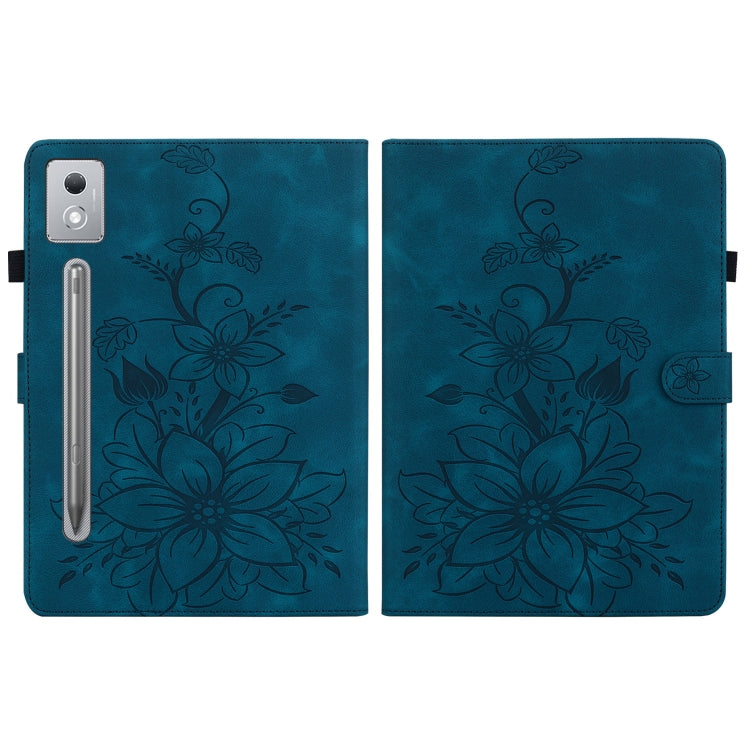 For Lenovo Tab P12 12.7 2025 Lily Embossed Leather Tablet Case
