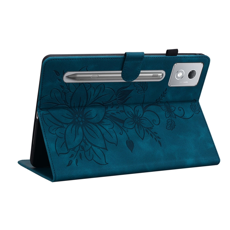 For Lenovo Tab P12 12.7 2025 Lily Embossed Leather Tablet Case
