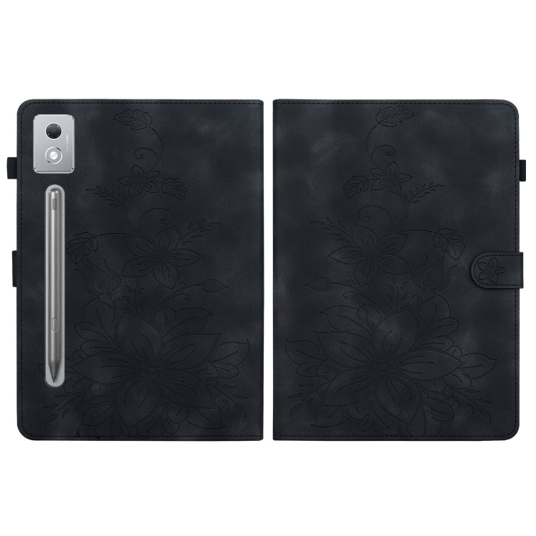 For Lenovo Tab P12 12.7 2025 Lily Embossed Leather Tablet Case