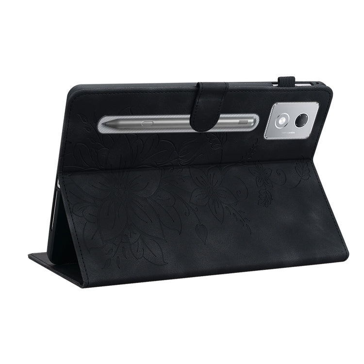 For Lenovo Tab P12 12.7 2025 Lily Embossed Leather Tablet Case
