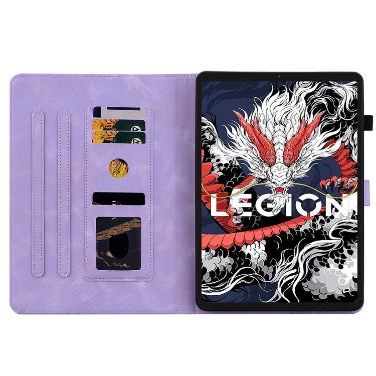 For Lenovo Legion Y700 2025 Lily Embossed Leather Tablet Case
