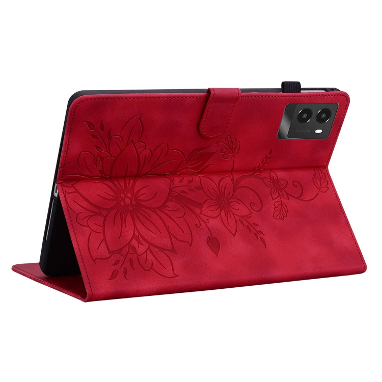 For Lenovo Legion Y700 2025 Lily Embossed Leather Tablet Case