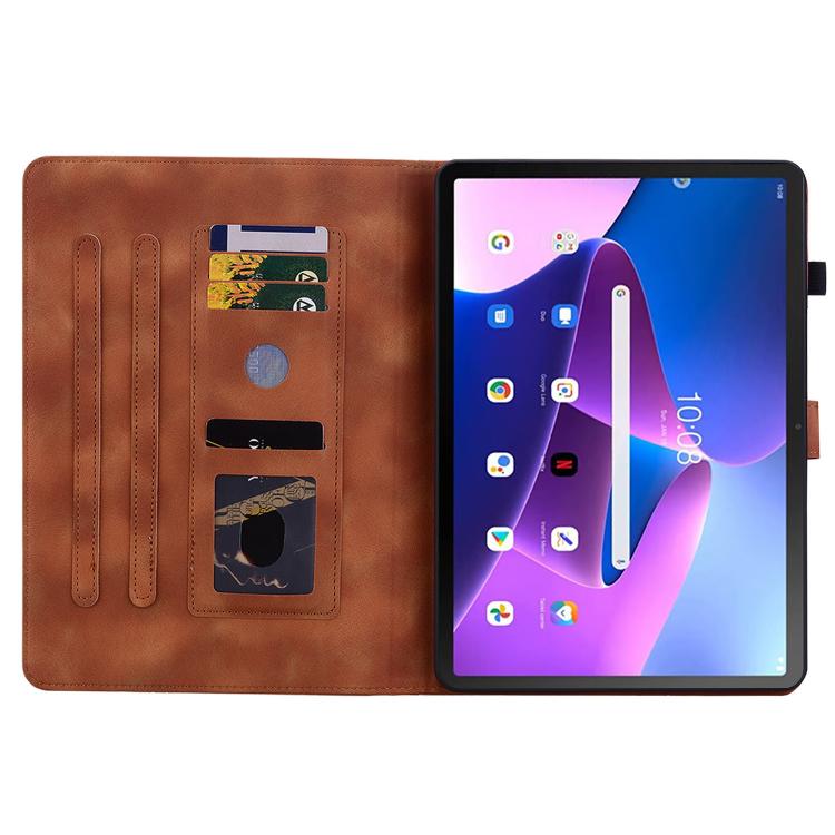 For Lenovo ZhaoYang K10C 10.1 inch Lily Embossed Leather Tablet Case