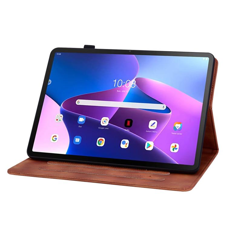 For Lenovo ZhaoYang K10C 10.1 inch Lily Embossed Leather Tablet Case