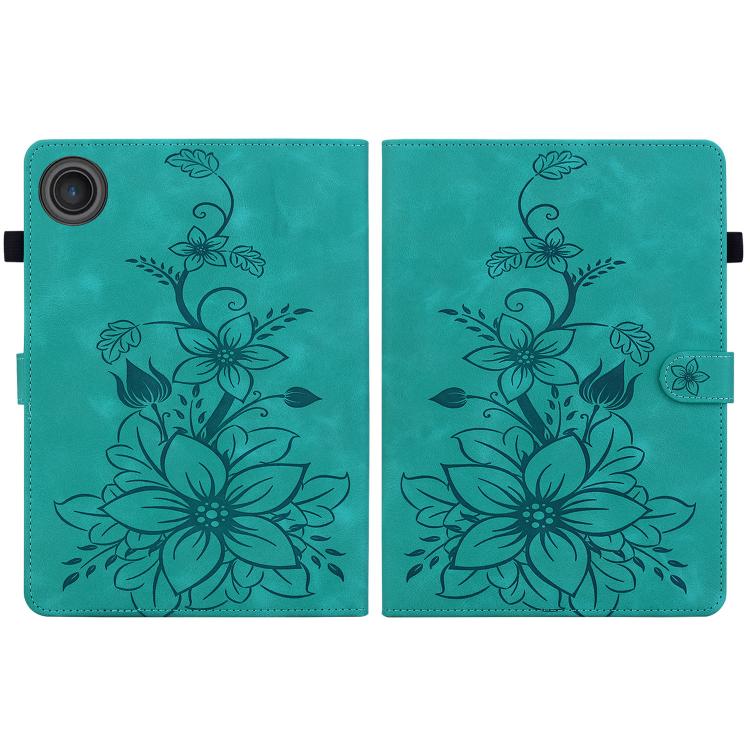 For Lenovo ZhaoYang K10C 10.1 inch Lily Embossed Leather Tablet Case