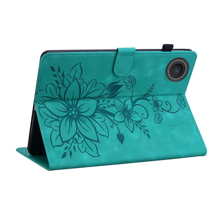 For Lenovo ZhaoYang K10C 10.1 inch Lily Embossed Leather Tablet Case