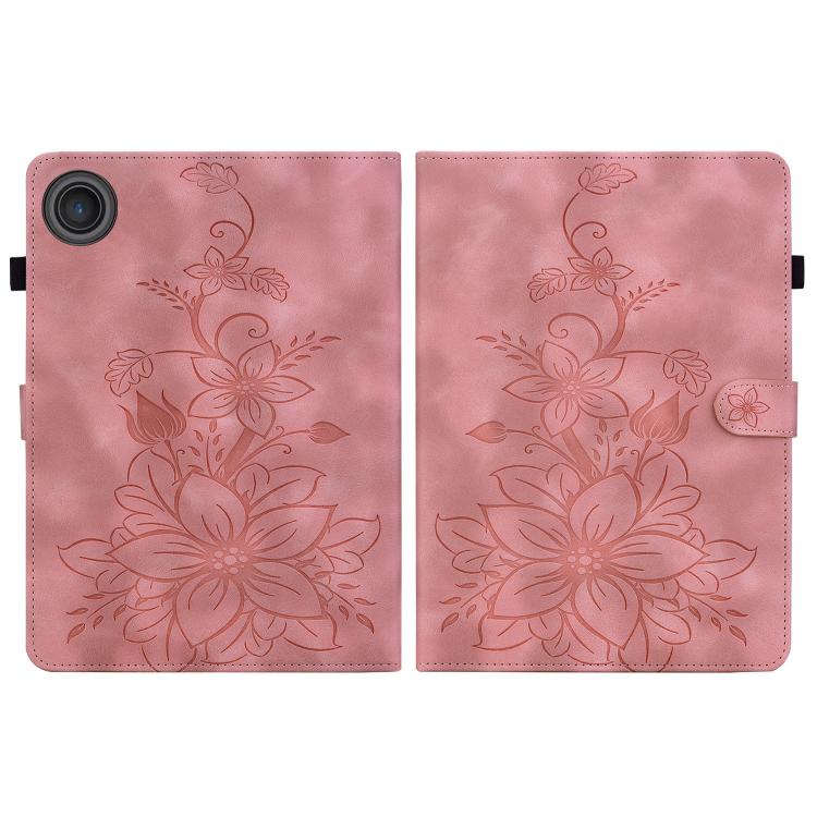 For Lenovo ZhaoYang K10C 10.1 inch Lily Embossed Leather Tablet Case