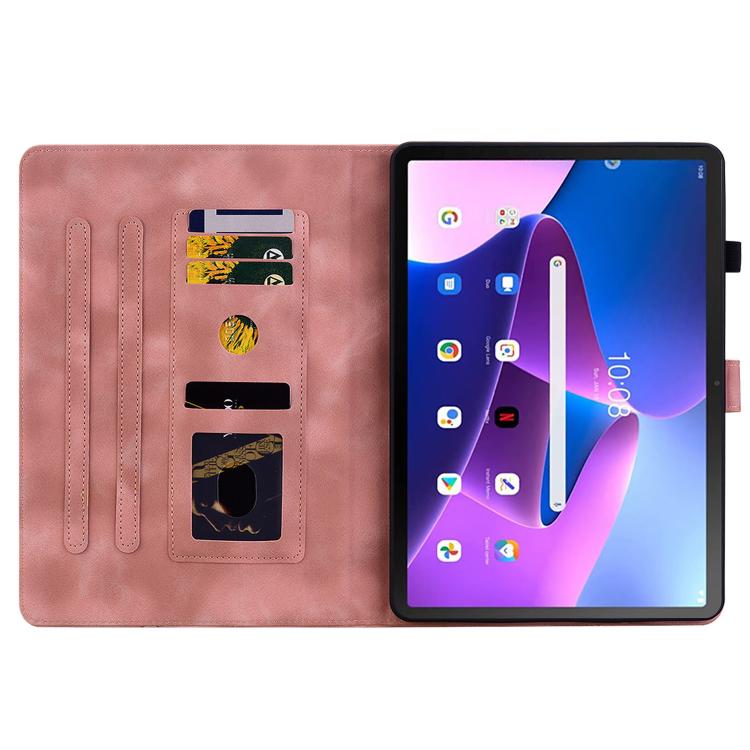 For Lenovo ZhaoYang K10C 10.1 inch Lily Embossed Leather Tablet Case