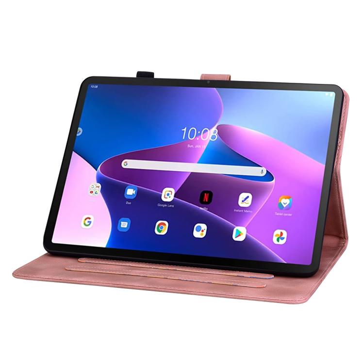 For Lenovo ZhaoYang K10C 10.1 inch Lily Embossed Leather Tablet Case