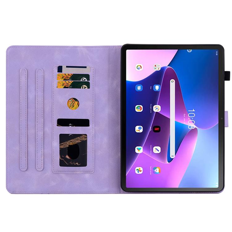 For Lenovo ZhaoYang K10C 10.1 inch Lily Embossed Leather Tablet Case