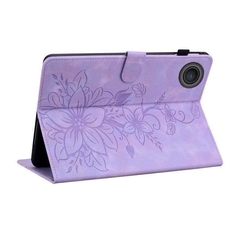 For Lenovo ZhaoYang K10C 10.1 inch Lily Embossed Leather Tablet Case