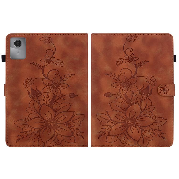 For Lenovo Idea Tab 11 / Xiaoxin Pad 2025 Lily Embossed Leather Tablet Case