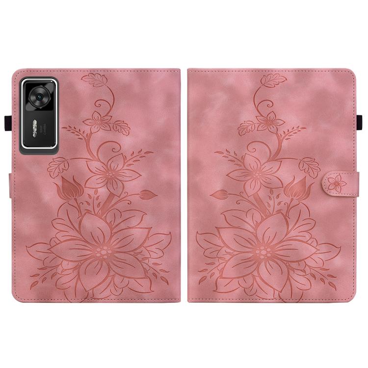 For Lenovo Legion Y700 Gen 4 Lily Embossed Leather Tablet Case