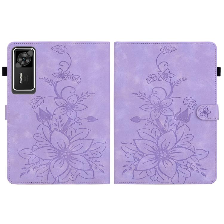 For Lenovo Legion Y700 Gen 4 Lily Embossed Leather Tablet Case