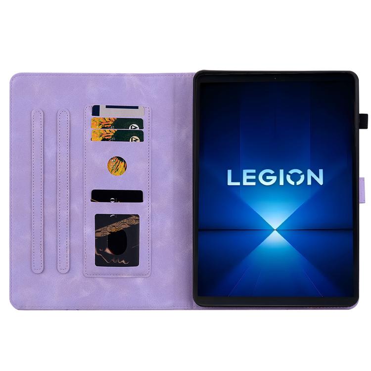 For Lenovo Legion Y700 Gen 4 Lily Embossed Leather Tablet Case